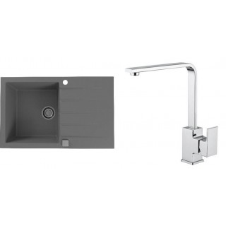 Set Alveus (dřez Cadit 20 Beton 81 + baterie Reno Chrom)