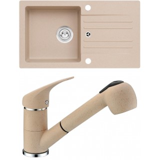 Set Alveus (dřez Cortina 140 Beige 55 + baterie AM 20 Beige 55)