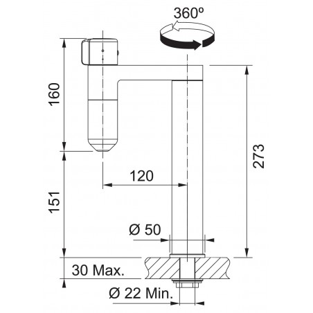 Kuchyňská baterie Franke Vital Tap Matná černá/nerez, pouze na filtrovanou vodu