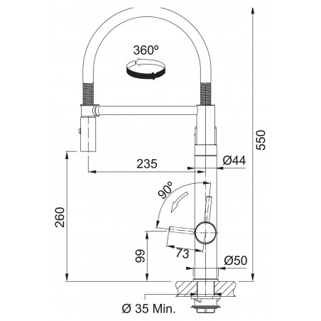 Kuchyňská baterie Franke Vital Tap Matná černá/nerez, se sprchou Kuchyňská baterie Franke Vital Tap Matná černá/nerez, se sprchou