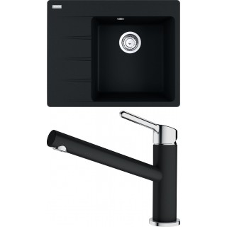 Set Franke G229 (dřez CNG 611-62 TL/7 Onyx + baterie FC 3054.071 ORBIT Chrom/Onyx)