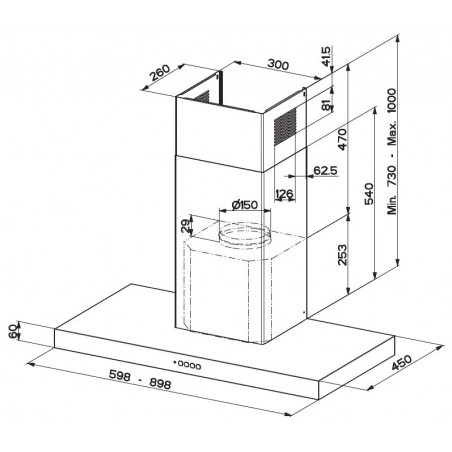 Komínová digestoř Faber Stilo Comfort BK MATT A90, černá mat