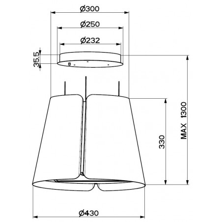 Lustrová digestoř Faber Beat BK MATT F45, černá mat