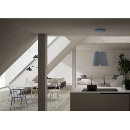 Lustrová digestoř Faber Beat DB MATT F45, šedomodrá mat