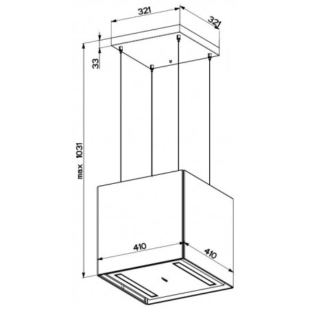 Lustrová digestoř Faber Soft Cube NERO INGO F40, FENIX NTM černá mat