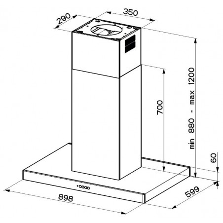 Ostrůvková digestoř Faber Stilo Comfort Isola BK MATT A90, černá mat