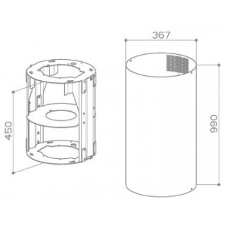 Prodloužený komín Faber, černý BK s konstrukcí