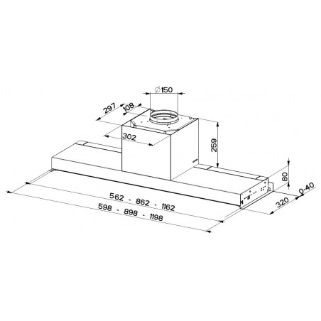 Vestavná digestoř Faber Ilma Touch X/WH A90, nerez/bílé sklo