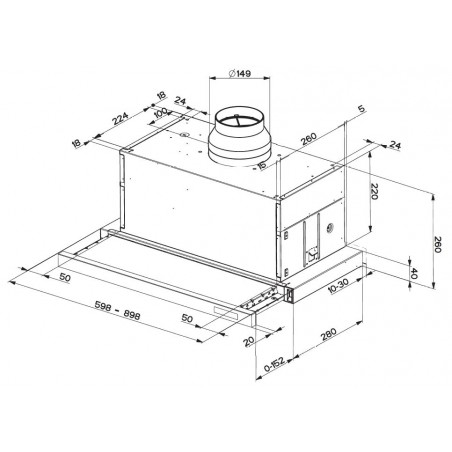 Vestavná digestoř Faber Maxima Touch NG AM/X A90, šedá/lišta nerez