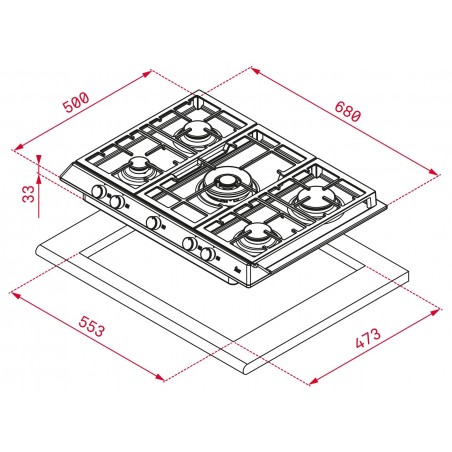 Plynová varná deska Teka EX 70.1 5G AI AL DR CI NTB X Nerez Plynová varná deska Teka EX 70.1 5G AI AL DR CI NTB X Nerez