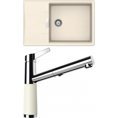 Set Schock 142-22 (dřez Tia D-100LS Magnolia + baterie SC-510.120 Magnolia)