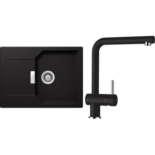 Set Schock S16-3 (dřez Manhattan D-100S Nero + baterie Epos Nero)