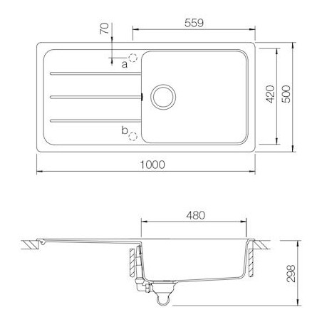 Kuchyňský dřez Schock Formhaus D-100L Croma, horní montáž
