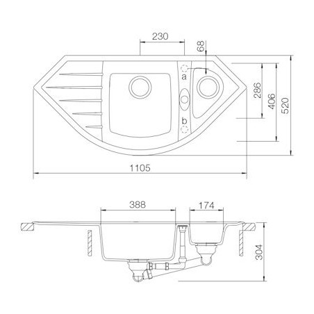 Kuchyňský dřez Schock Genius C-150 Croma, spodní montáž