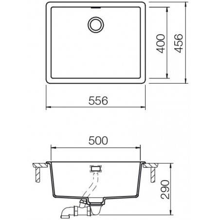 Kuchyňský dřez Schock Greenwich N-100L Stone, spodní montáž