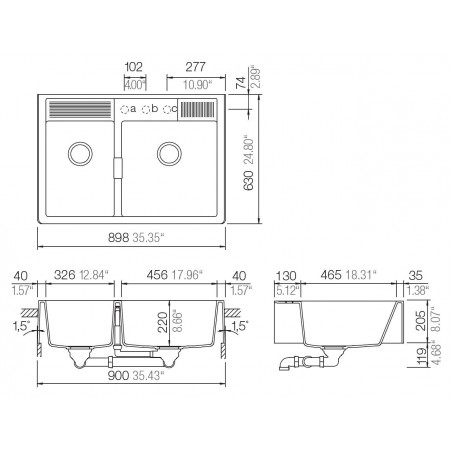 Kuchyňský dřez Schock Kallio M-175 Night, horní montáž