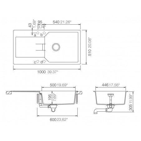 Kuchyňský dřez Schock Manhattan D-100L Croma, spodní montáž