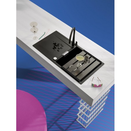 Kuchyňský dřez Schock Mono D-100L Silverstone, montáž do roviny