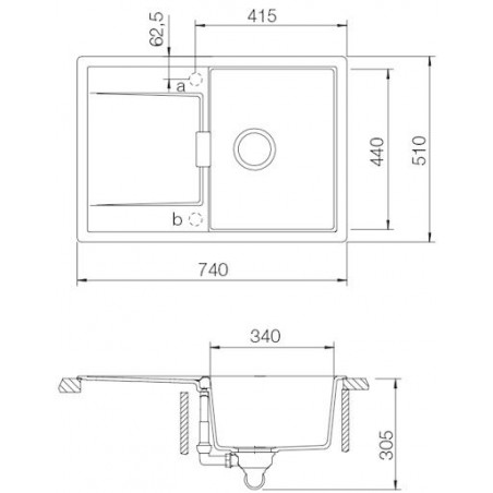 Kuchyňský dřez Schock Mono D-100S Twilight, horní montáž