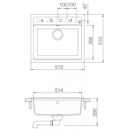 Kuchyňský dřez Schock Mono N-100 Carbonium, horní montáž Kuchyňský dřez Schock Mono N-100 Carbonium, horní montáž