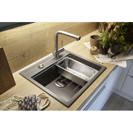 Kuchyňský dřez Schock Mono N-100 Carbonium, horní montáž Kuchyňský dřez Schock Mono N-100 Carbonium, horní montáž