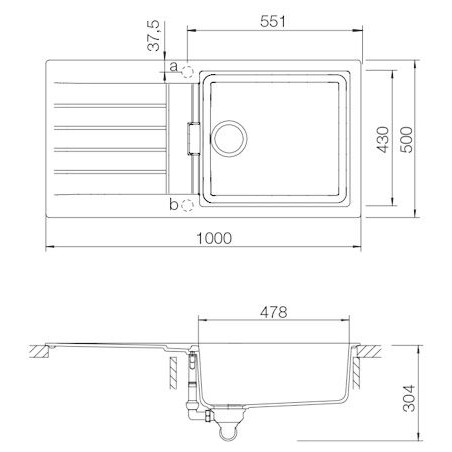 Kuchyňský dřez Schock Signus D-100L Magma, horní montáž