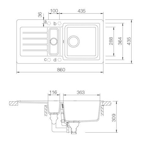 Kuchyňský dřez Schock Typos D-150S Croma, spodní montáž