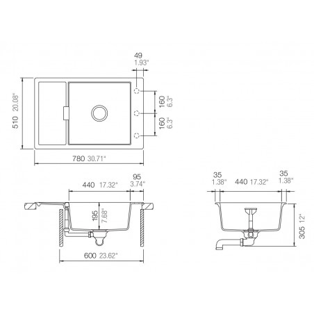 Kuchyňský dřez Schock Mono D-100XS Polaris + krájecí deska a mřížka, spodní montáž