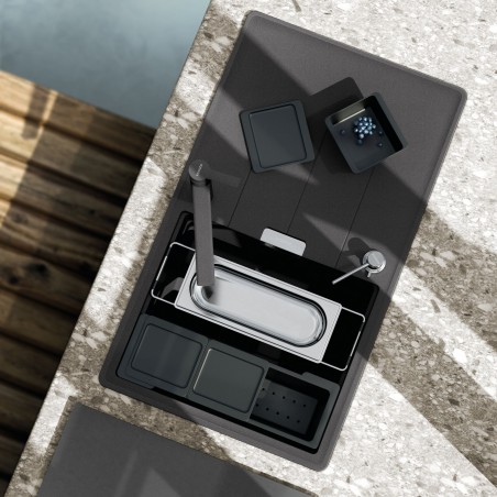 Kuchyňský dřez Schock Tia D-100 Carbonium + sada misek, horní montáž Kuchyňský dřez Schock Tia D-100 Carbonium + sada misek, horní montáž