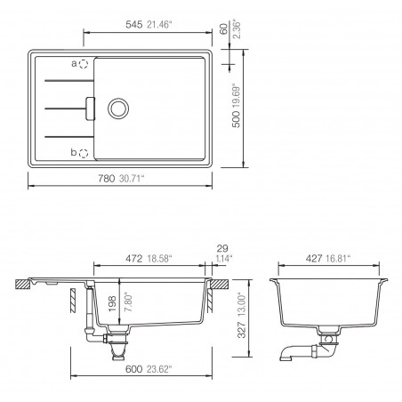 Kuchyňský dřez Schock Tia D-100LS Bronze + sada misek, horní montáž