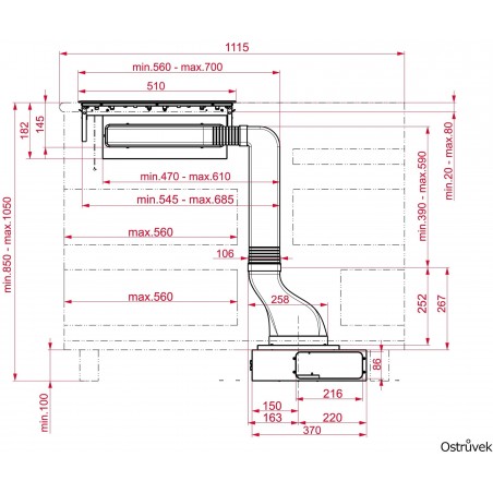 Modulární odsavač par Teka FIH 16760 TOS BK Černá