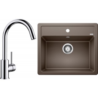 Set Blanco 07-B 25 (dřez Legra 6 Kávová + baterie Mida Chrom)