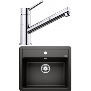 Set Blanco 07-D 25 (dřez Legra 6 Černá + baterie Kano-S Chrom)