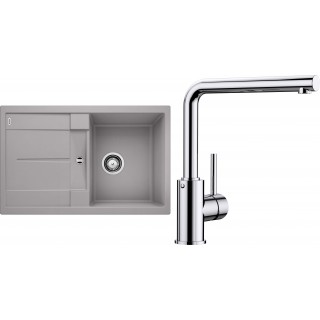 Set Blanco 09-A (dřez Metra 45 S Aluminium + baterie Mila Chrom)