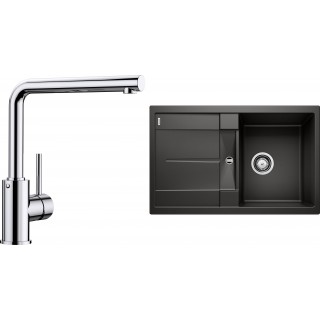 Set Blanco 09-A 25 (dřez Metra 45 S Černá + baterie Mila Chrom)