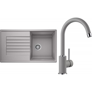 Set Blanco 10-C (dřez Zia 5 S Aluminium + baterie Mida Aluminium)