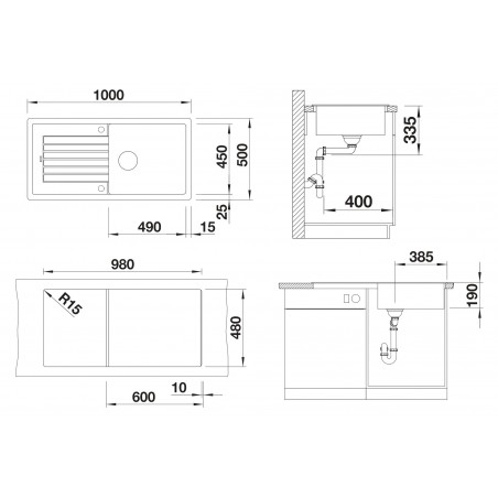 Kuchyňský dřez Blanco Zia XL 6 S Bílá, bez excentru