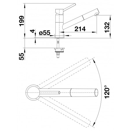 Kuchyňská baterie Blanco Kano-S Antracit