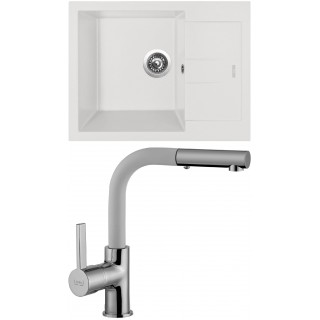 Set Sinks (dřez Amanda 650 Milk 28 + baterie Enigma S Milk 28)