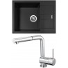 Set Sinks (dřez Amanda 650 NANO Nanoblack N6 + baterie Mix 3 P Chrom - lesklý)