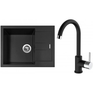 Set Sinks G186N6 (dřez Amanda 650 NANO Nanoblack N6 + baterie Mix 35 Nanoblack N6)