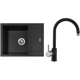 Set Sinks G11526 (dřez Amanda 650 Pureblack 26 + baterie Vitalia Pureblack 26)
