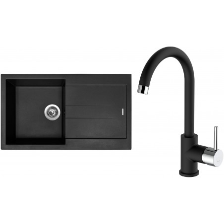 Set Sinks (dřez Amanda 860 NANO Nanoblack N6 + baterie Mix 35 Nanoblack N6)