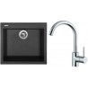 Set Sinks (dřez Cube 560 NANO Nanoblack N6 + baterie Mix 35 Chrom - lesklý)