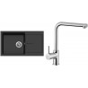 Set Sinks (dřez Infinity 860 Metalblack 74 + baterie Elka Chrom - lesklý)