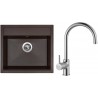 Set Sinks (dřez Solo 560 Marone 93 + baterie Vitalia Chrom - lesklý)
