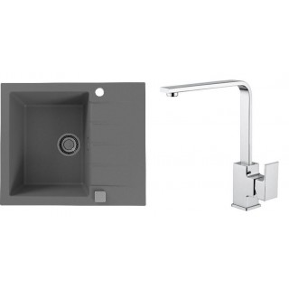 Set Alveus (dřez Cadit 10 Beton 81 + baterie Reno Chrom)