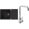 Set Alveus (dřez Cadit 40 Black 91 + baterie Angle Kartáčovaná ocel)