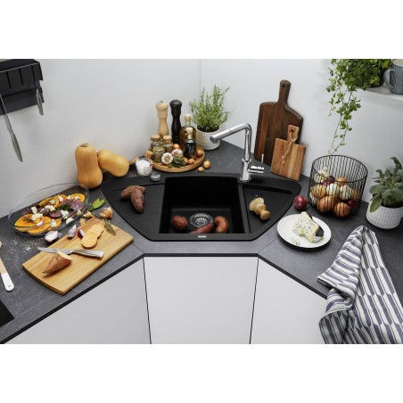 Kuchyňský dřez Blanco Zia 9 E Černá, bez excentru