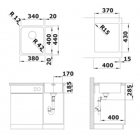 Kuchyňský dřez Blanco Solis 340-IF, kartáčovaný